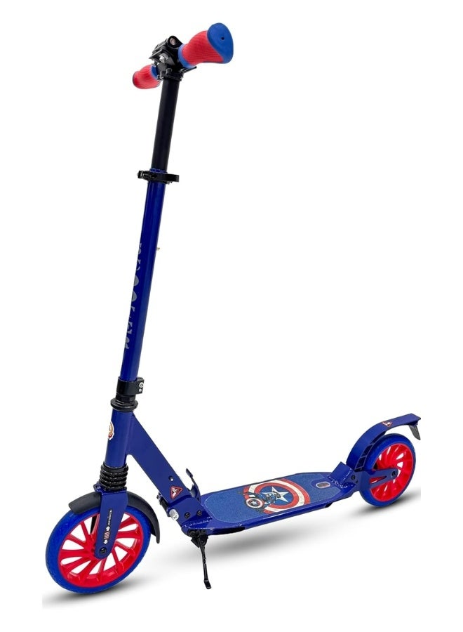 Rally 2-Wheel Kick Scooter for Kids & Teens 10+ | 200mm PU Wheels, Foldable Lightweight Frame, 5-Level Adjustable Handlebar & Rear Foot Brake, Up to 100 kg | Big-Wheel Urban Scooter - Image 1