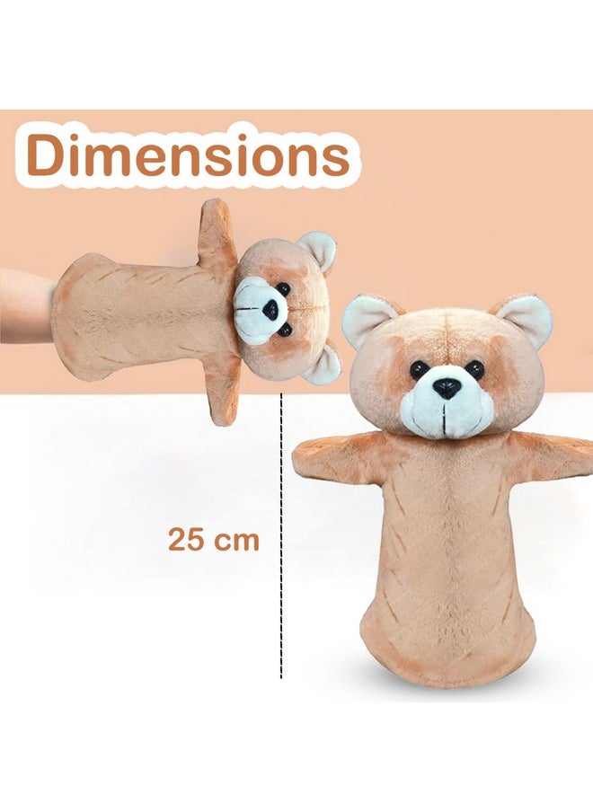 FunBlast - FunBlast Hand Puppets for Kids - Soft Hand Puppets for Kids, Story Telling Puppet for Kids, Hand Puppet Toy, Plush Animals Hand Puppet Toys, Fun Play Learning Toys - Multicolor (Bear) - Image 1