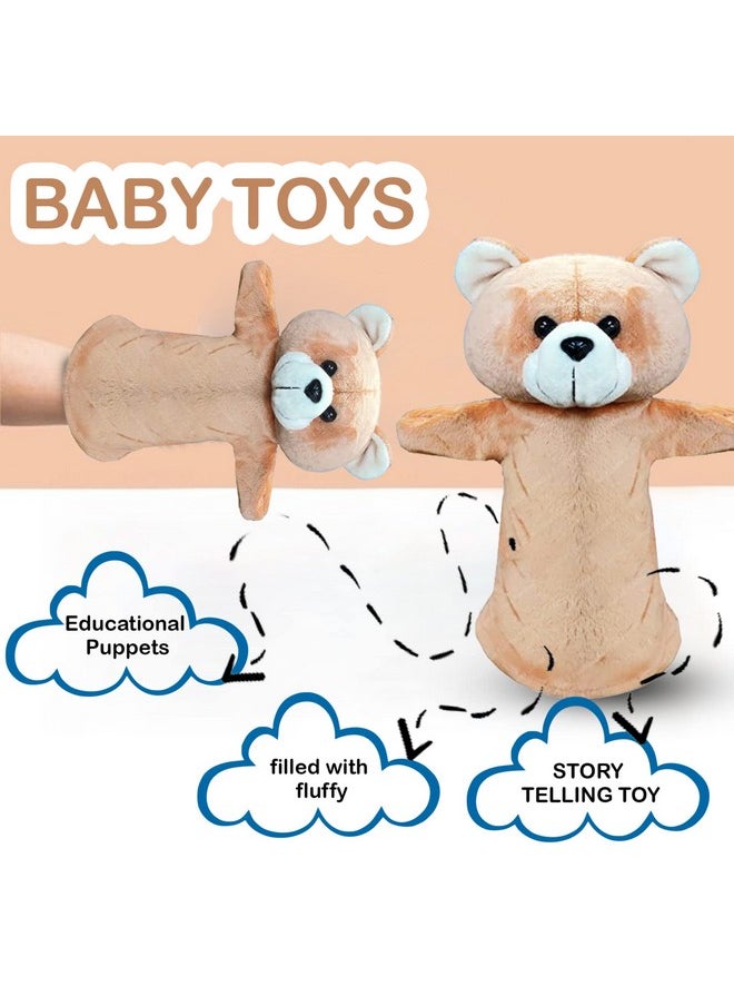 FunBlast - FunBlast Hand Puppets for Kids - Soft Hand Puppets for Kids, Story Telling Puppet for Kids, Hand Puppet Toy, Plush Animals Hand Puppet Toys, Fun Play Learning Toys - Multicolor (Bear) - Image 1