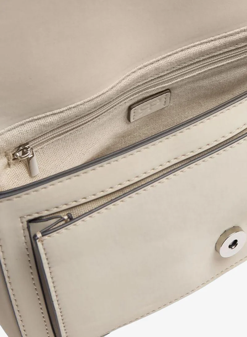 Parfois White Handbag With Crossbody Strap With Soft Texture for Women | Best Price UAE