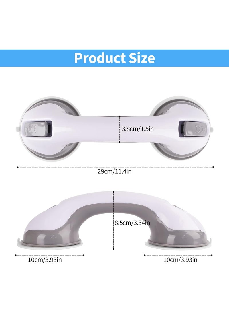 Pack of 2 Suction Cup Shower Safety Handles, No-Drill Wall Mounted Bathroom Grab Bars with Non-Slip Grip for Daily Support - Image 3