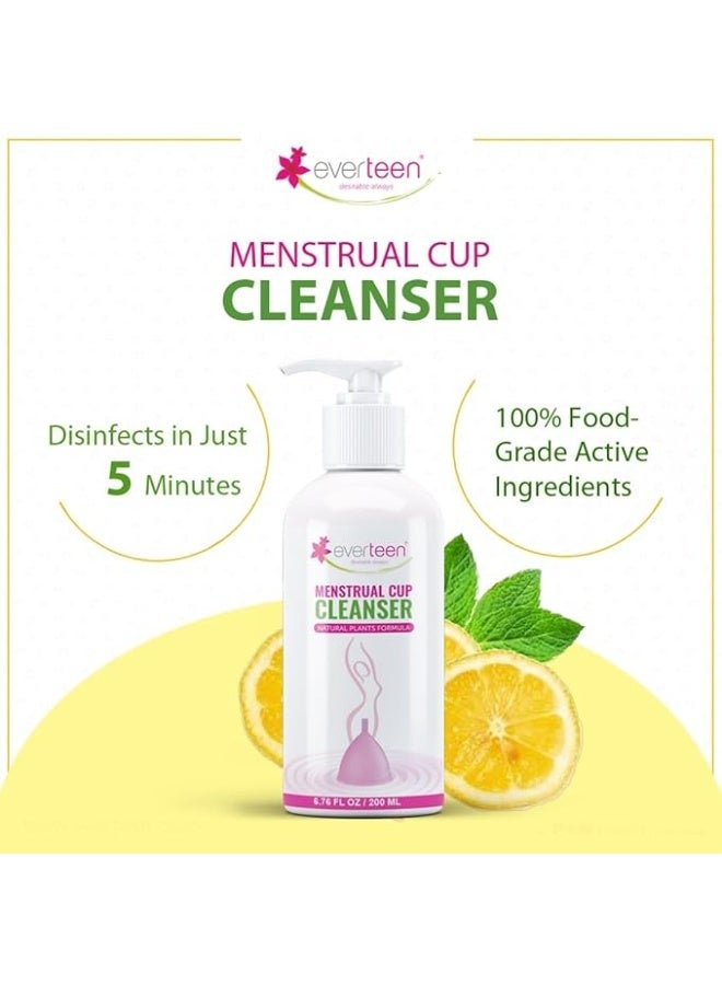 إيفرتين منظف ​​أكواب الدورة الشهرية من إيفرتين بتركيبة نباتية للنساء، يزيل بقع الدم - عبوة واحدة (200 مل) - Image 4