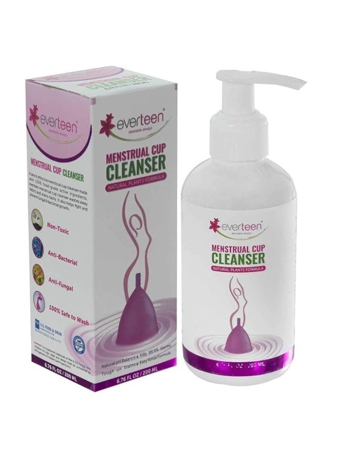 إيفرتين منظف ​​أكواب الدورة الشهرية من إيفرتين بتركيبة نباتية للنساء، يزيل بقع الدم - عبوة واحدة (200 مل) - Image 1