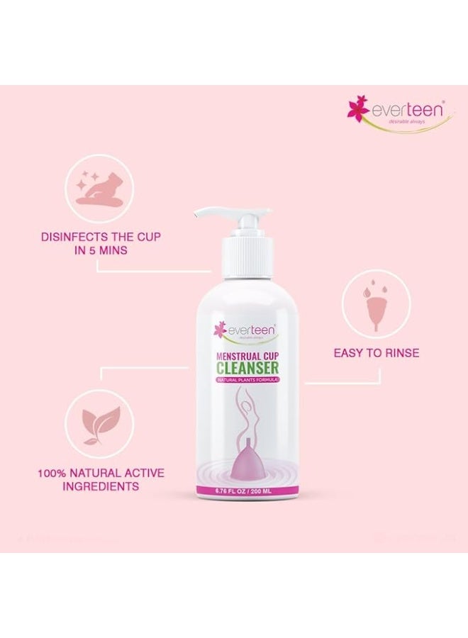 إيفرتين منظف ​​أكواب الدورة الشهرية من إيفرتين بتركيبة نباتية للنساء، يزيل بقع الدم - عبوة واحدة (200 مل) - Image 2