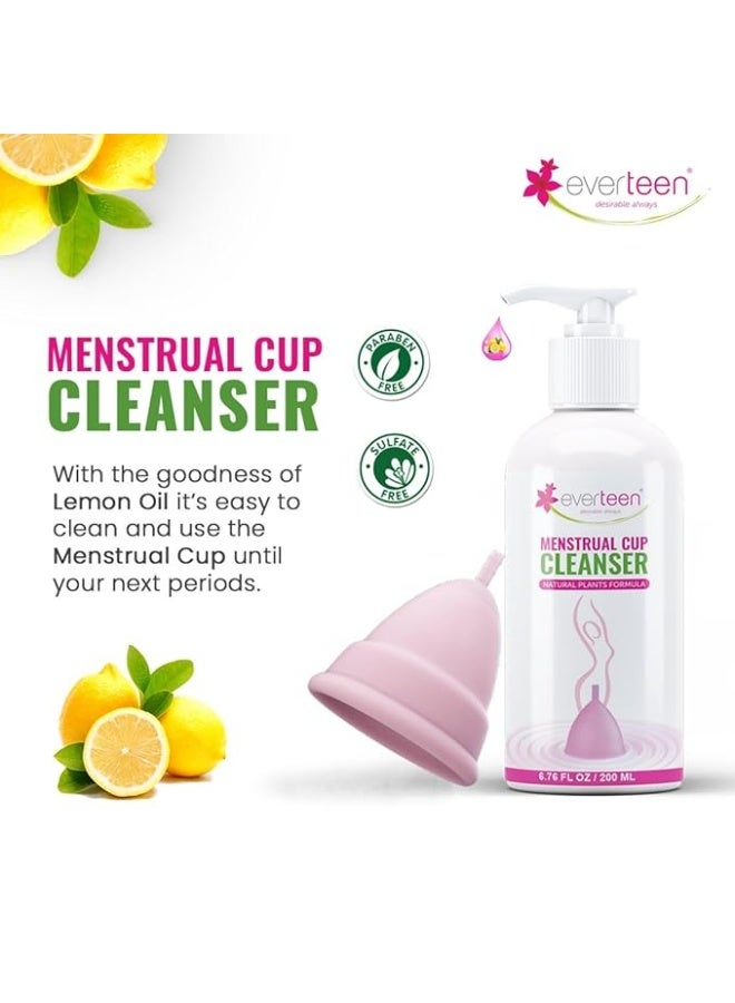 إيفرتين منظف ​​أكواب الدورة الشهرية من إيفرتين بتركيبة نباتية للنساء، يزيل بقع الدم - عبوة واحدة (200 مل) - Image 3