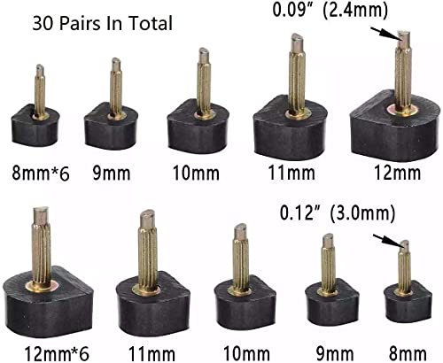 TcJ-Chen YEHAM 30 Pairs Women's High Heel Shoes Replacement Tips Pin (5 Different Sizes, 2 Different Pins Diamete) with 6" Heel Pliers for Repairing Shoes - Image 3