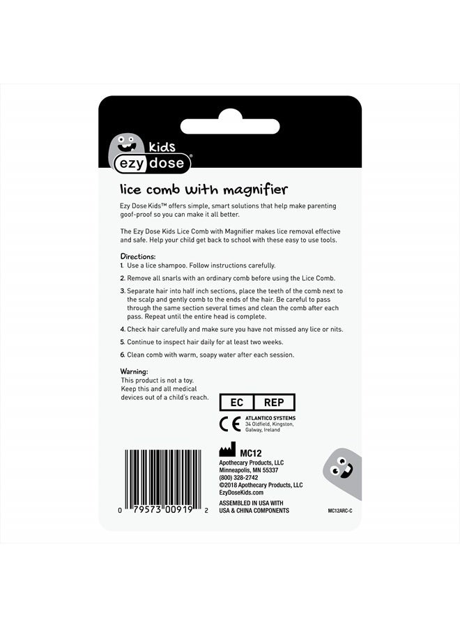 Ezy Dose Kids Lice and Eggs Comb | Hair Care for Baby, Toddler, Adult | Stainless Steel Pin Teeth - Image 3