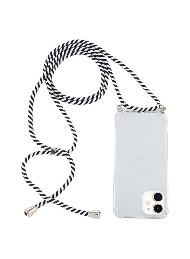 Zaboon Case For iPhone 12 mini Four-Corner Shockproof Transparent TPU Case with Lanyard - Image 1