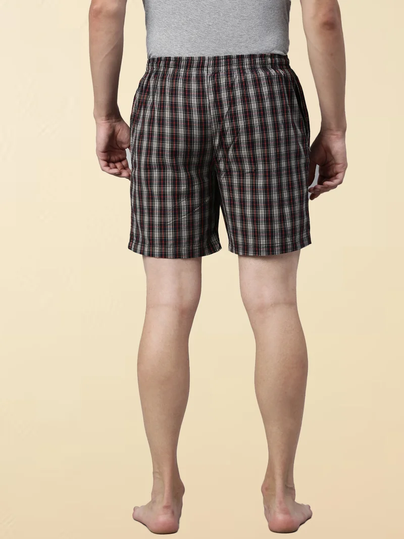 Joven  Brown Checked Lounge Shorts for Men for Men | Best Price UAE