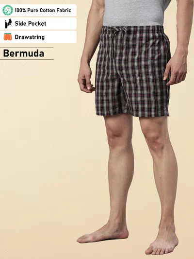 جوفن شورت رجالي منقوش باللون البني