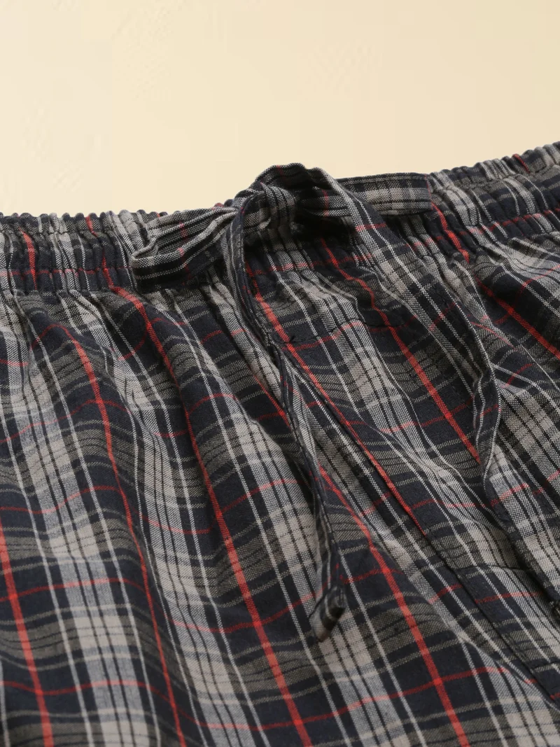 Joven  Brown Checked Lounge Shorts for Men for Men | Best Price UAE