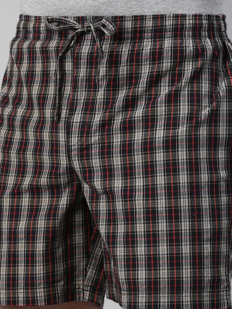 Joven  Brown Checked Lounge Shorts for Men for Men | Best Price UAE