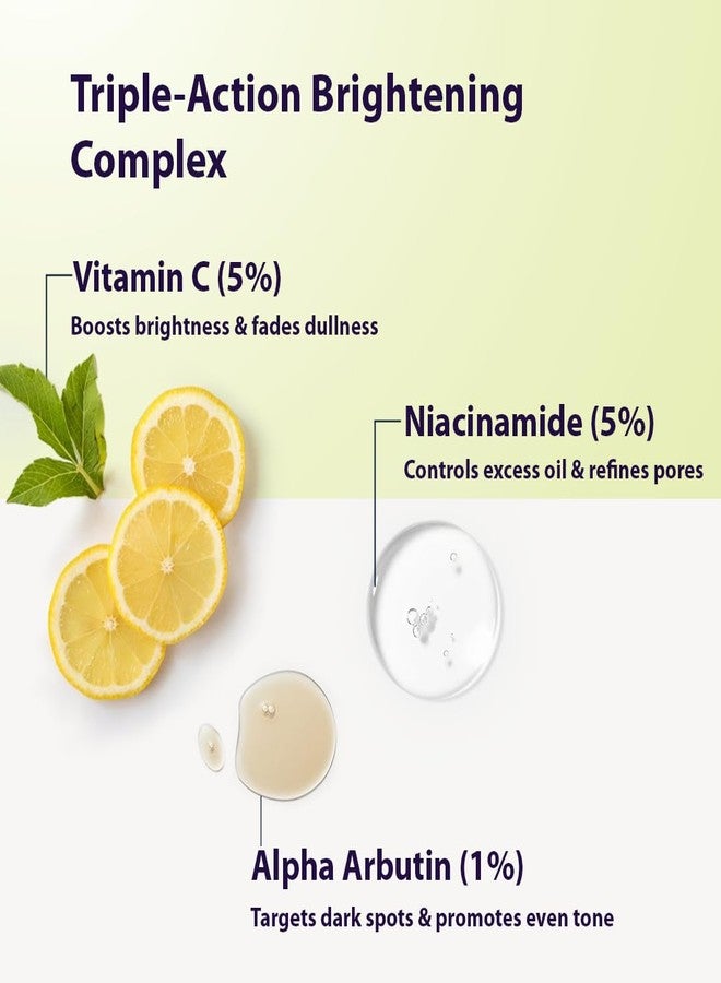 Dermistry 5% Vitamin C 5% Niacinamide 1% Alpha Arbutin Oil Free Water Based Day Night Face Gel for Brightening Lightening Glowing Skin Removes Tanning Dark Spots Pigmentation for All Skin Types Men Women 50ml - Image 2