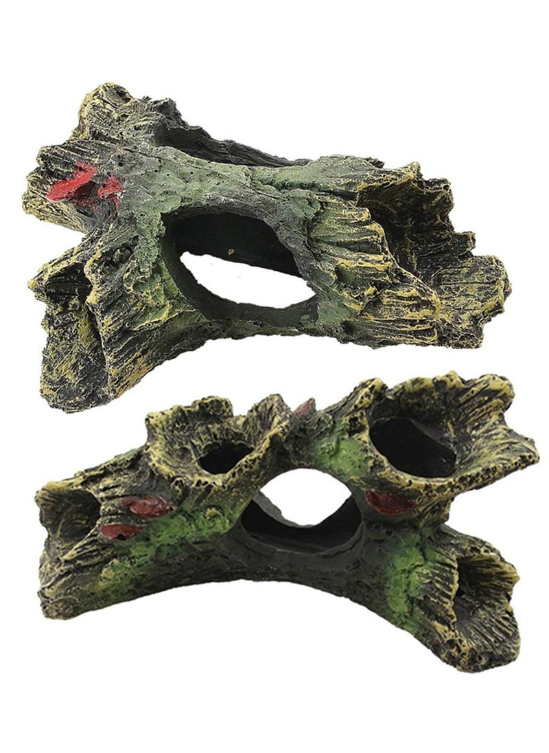Decaying Trunk Aquarium Betta Fish Ornament, Fish Tank Wood Decoration Resin Aquarium Log Cave Driftwood for Hideout Holes - Image 1