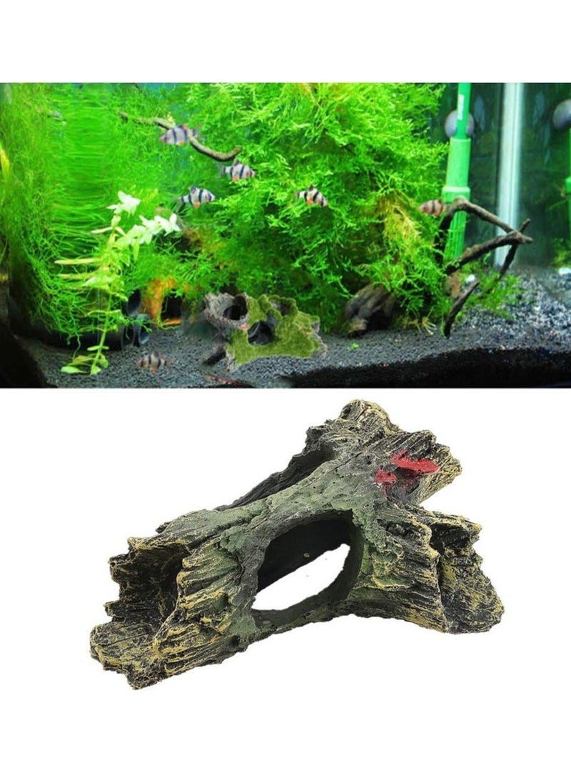 Decaying Trunk Aquarium Betta Fish Ornament, Fish Tank Wood Decoration Resin Aquarium Log Cave Driftwood for Hideout Holes - Image 3