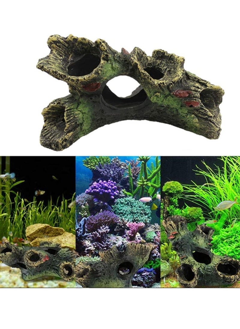 Decaying Trunk Aquarium Betta Fish Ornament, Fish Tank Wood Decoration Resin Aquarium Log Cave Driftwood for Hideout Holes - Image 2