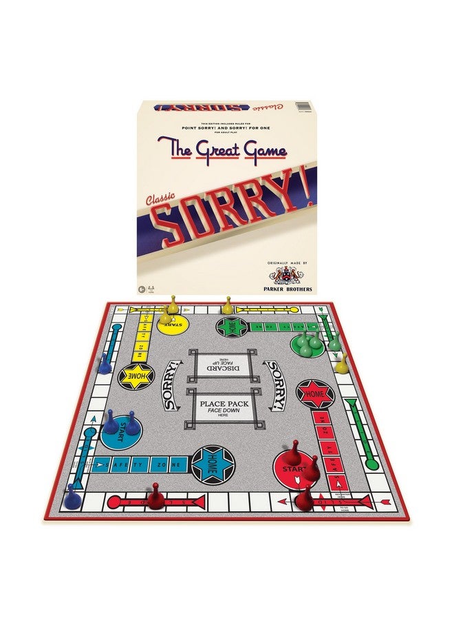 Winning Moves Classic Sorry With Retro Artwork and Components by Winning Moves Games USA, a Family Favorite for almost 100 Years, for 1-4 Players, Ages 6+ - Image 1
