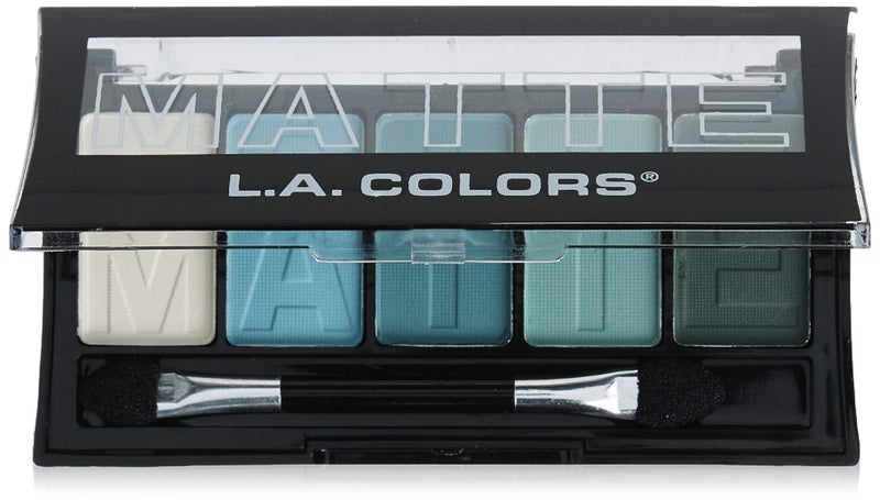 L.A. COLORS 5 Color Matte Eyeshadow Palette, Teal Argyle CEM477 - Image 1