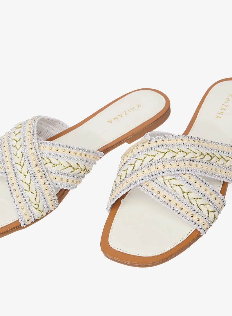 Khizana WHITE Flat Sandals for Women | Best Price UAE