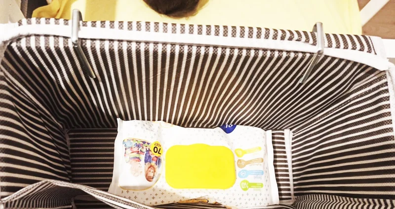 Rennway Baby Crib Bedside Organizer 5-Compartment Organizer with Cover