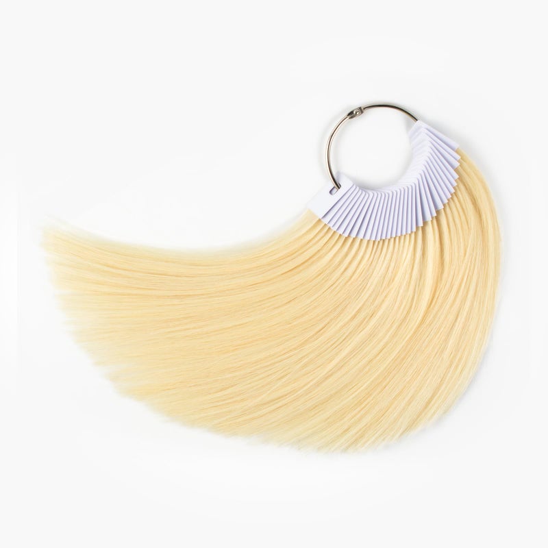 TOFAFA Hair Color Rings 100 Human Hair Color Sample Testing Color Samples 9 inch Light Blonde Hair Color