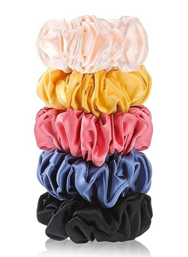 CHIROGRAPHY 6 pcs Scrunchies for Hair Sleep, 100% Pure Mulberry Silk Hair Ties for Women Girls or Kids Frizz Prevention(multicolor) - Image 1