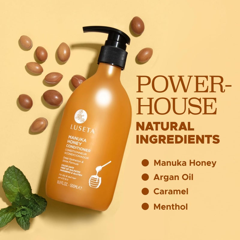 L LUSETA Luseta Manuka Honey Conditioner Set Hydrate & Repair for Dry and Dull Hair Adds Shine & Restore Softness Moisturizing for Damaged Hair 16.9oz - Image 4