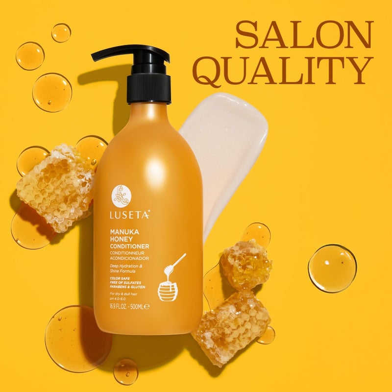 L LUSETA Luseta Manuka Honey Conditioner Set Hydrate & Repair for Dry and Dull Hair Adds Shine & Restore Softness Moisturizing for Damaged Hair 16.9oz - Image 2