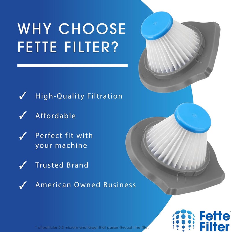 Fette Filter HLVCF10 Replacement Filter Compatible with BLACK+DECKER Advanced Clean & Reviva Vacuum Models HLVC + HLVC315J10, HLVC315B10, HLVC315B01, HLVC320J01, HLVC320B01, REVHV8J40, REVHV8J40W Pack of 4 - Image 4