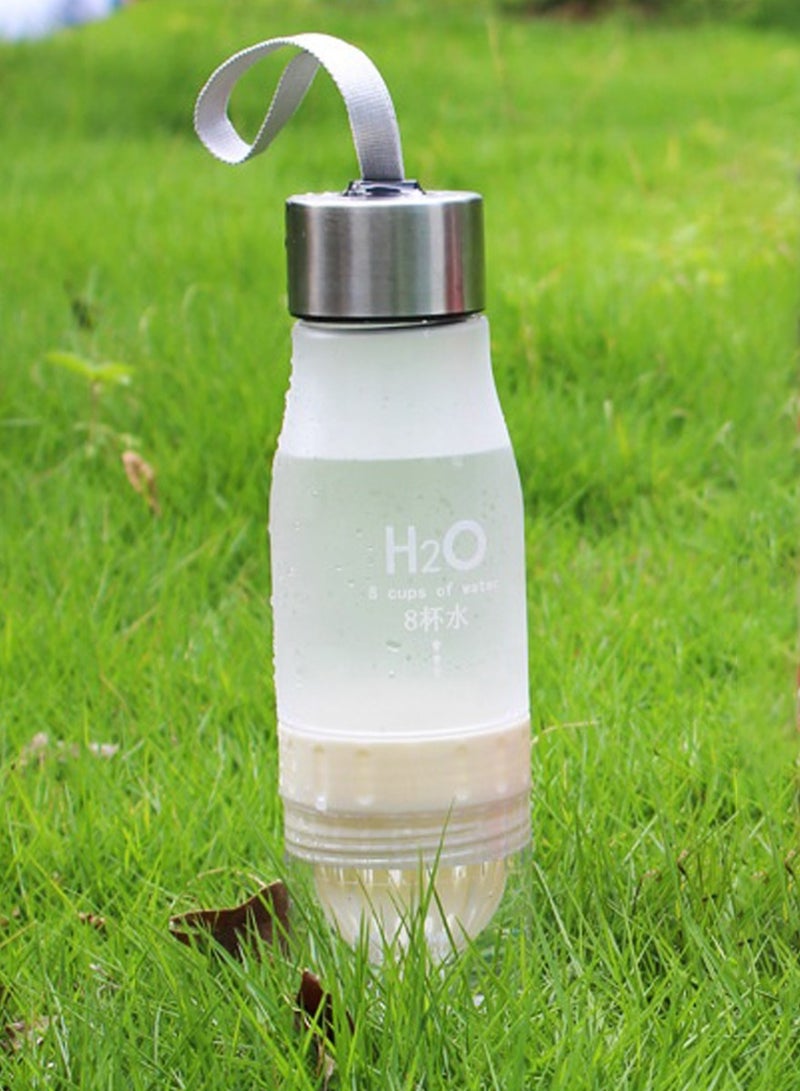 Sports Water Bottle For Healthy and Stylish Lifestyle, Gym Water Bottle, Yoga Workout Water Bottle, Perfect For Detox Water, Healthy Drinks, Fitness, Travel, 650 ml Fruit Infuser Bottle With Carrying Strap - Image 5