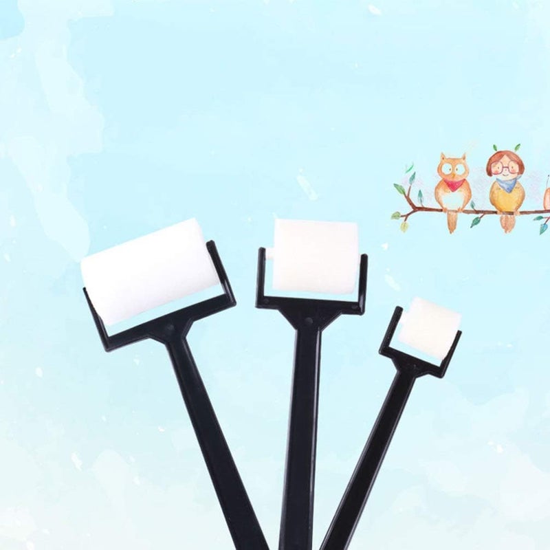 URBAN BOX فرشاة إسفنجية بيضاء من URBAN BOX 3 قطع أداة حرفية فرشاة رسم إبداع يدوي أسطوانة طلاء إسفنجية فرشاة طلاء جرافيتي DIY روضة أطفال - Image 3