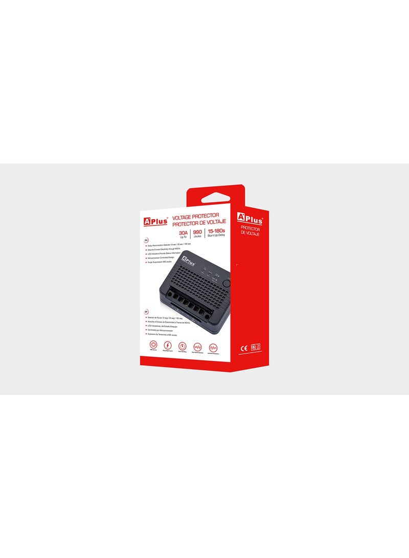 APLUS PlusGuard 4 Series 30AMPS The PlusGuard 4-30A is a Voltage Protector rated at 30 Amps, prevents damages to electrical and electronic equipment from power fluctuation, especially over and under voltage levels of long duration. - Image 5