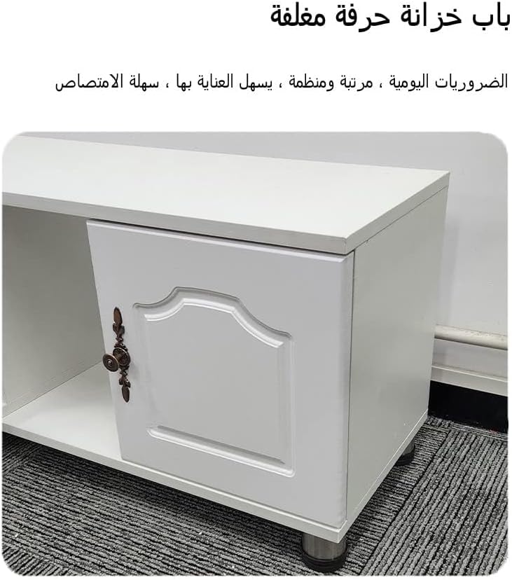 يانتنز خزانة تلفزيون قابلة للسحب، رف تلفزيون عصري لتزيين مركز الترفيه، خزانة وسائط لأثاث غرفة المعيشة – توفر مساحة تخزين كبيرة - Image 3
