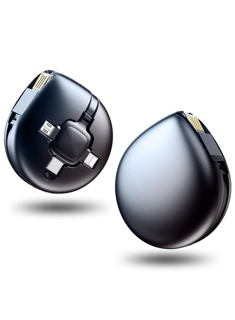 واي آند دي كابل شحن Micro USB ، متعدد 3 في 1 قابل للسحب متوافق مع منافذ Type-C / Micro-USB iP الشحن العالمي لجهاز الكمبيوتر اللوحي (3.6 قدم 1.1 متر رمادي) - Image 1