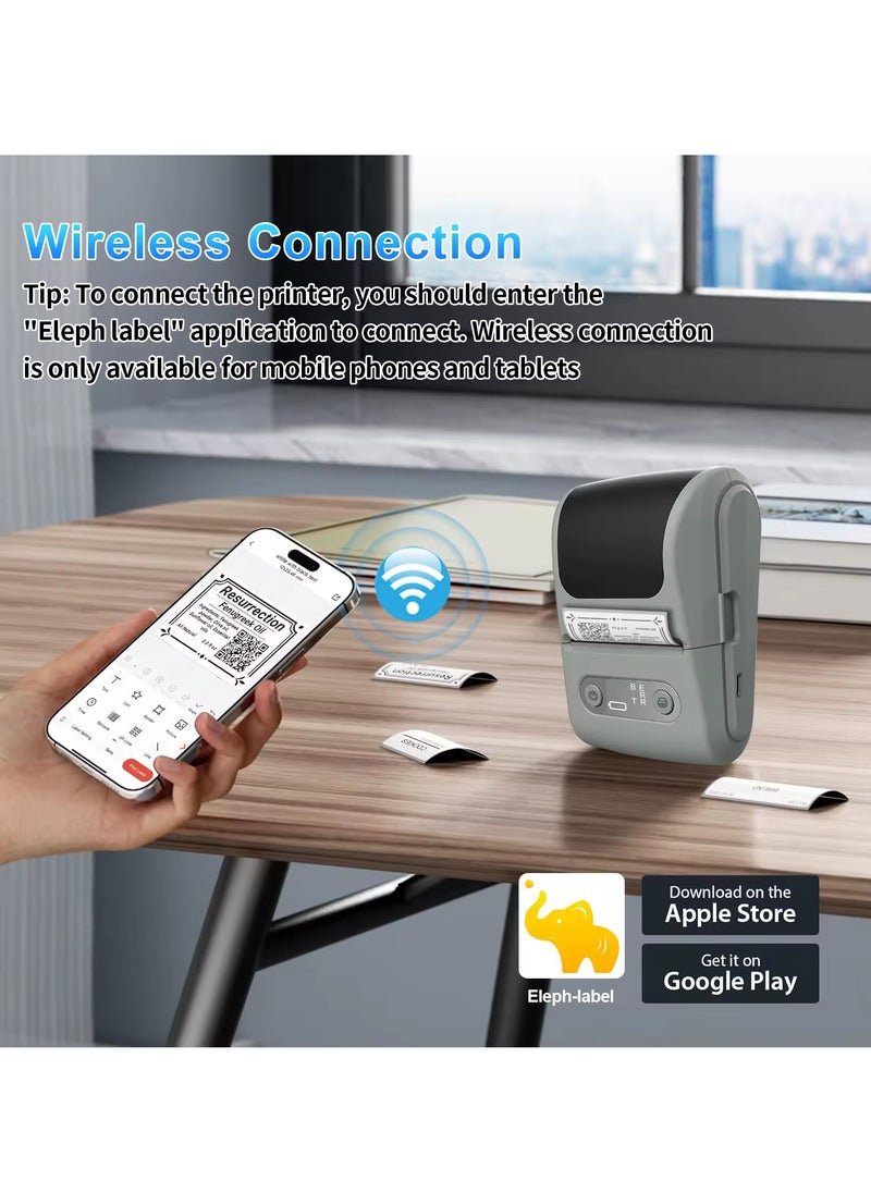 BORTONY Label Makers Barcode Label Printer Portable Thermal Printer for Small Business Address Barcode Logo Clothing Mailing Sticker Bluetooth Printer for Phones & PC Black  - Image 3