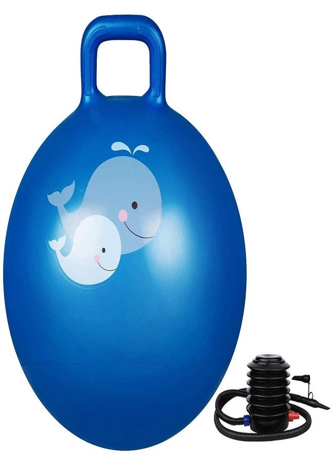 Scizor Space Hopper Ball with Air Pump : 65cm Diameter for Ages 7-9, Hop Ball, Kangaroo Bouncer, Hoppity Hop, Jumping Ball, Sit & Bounce (Blue) - Image 1
