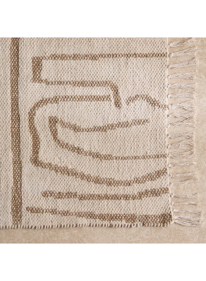 Home Box سجادة دهرية مصنوعة يدويًا من القطن والجوت - تصميم ترابي - Image 3