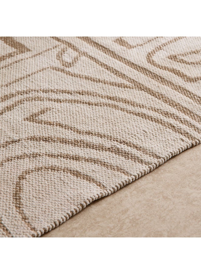 Home Box سجادة دهرية مصنوعة يدويًا من القطن والجوت - تصميم ترابي - Image 2