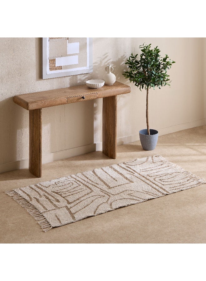 Home Box سجادة دهرية مصنوعة يدويًا من القطن والجوت - تصميم ترابي - Image 1