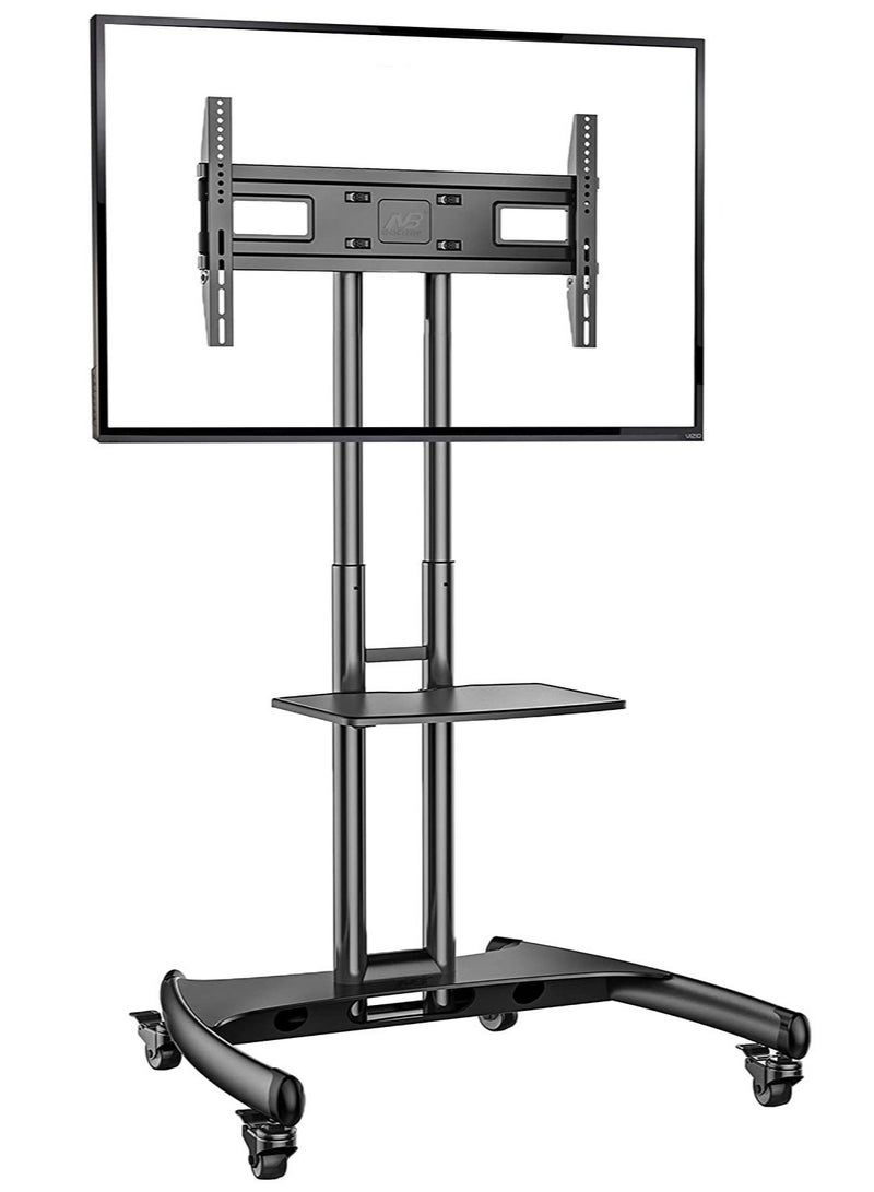 Mobile TV Stand With Lockable Wheels For 32-65 Inch TVs Black - Image 1