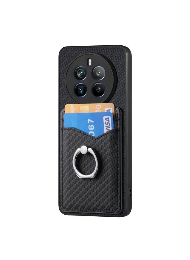 S-TOP Case For Realme 12 Pro+ Carbon fiber Card Wallet Ring Phone Case - Image 2