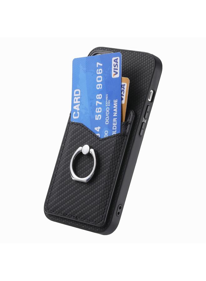 S-TOP Case For Realme 12 Pro+ Carbon fiber Card Wallet Ring Phone Case - Image 3