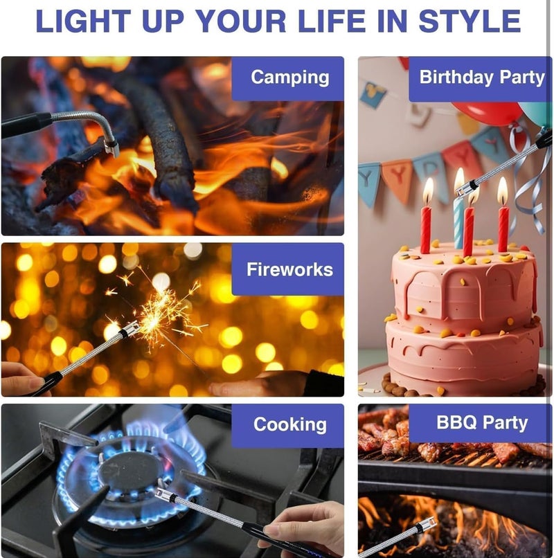 RORIAN Gas Lighter for Kitchen Use | C-Type Rechargeable Electric Lighter Stove & Candle Lighter with USB Charging Port 400 Uses in Single Charge (Mordern XL) - Image 4