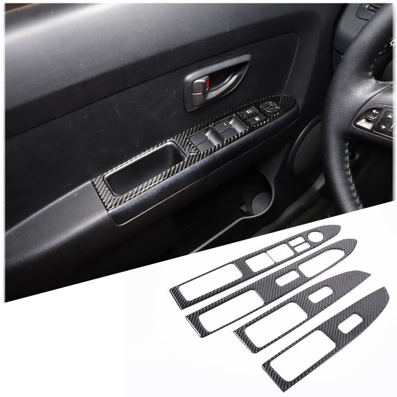 Daeiclru Car Window Glass Button Frame Stickers Cover Trim Fit for Kia Soul 20092013 Window Switch Cover Glass Lifting Panel Decor Door Armrest Panel Cover Trim Black