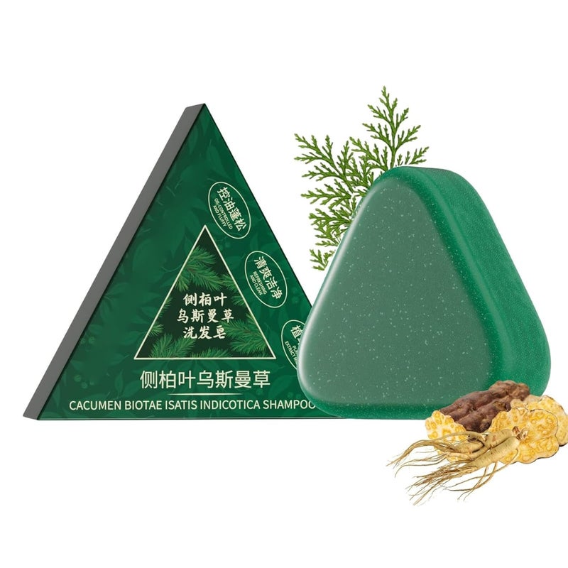 Nature Usman Grass Shampoo Bar for Hair Care, Triangle Usma Grass Shampoo Bar for Men Women - With Jojoba Oil, Ginseng, He Shou Wu & Mulberry Leaf, 120g/4.2 Oz - Image 1