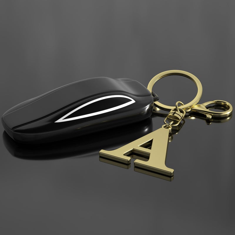 Suweibuke Stainless Steel Gold Letter A-Z Keychain for Women Men, Initial Letter Pendant with Key Ring, Charms for Key Backpack Bag (Gold-A) - Image 2