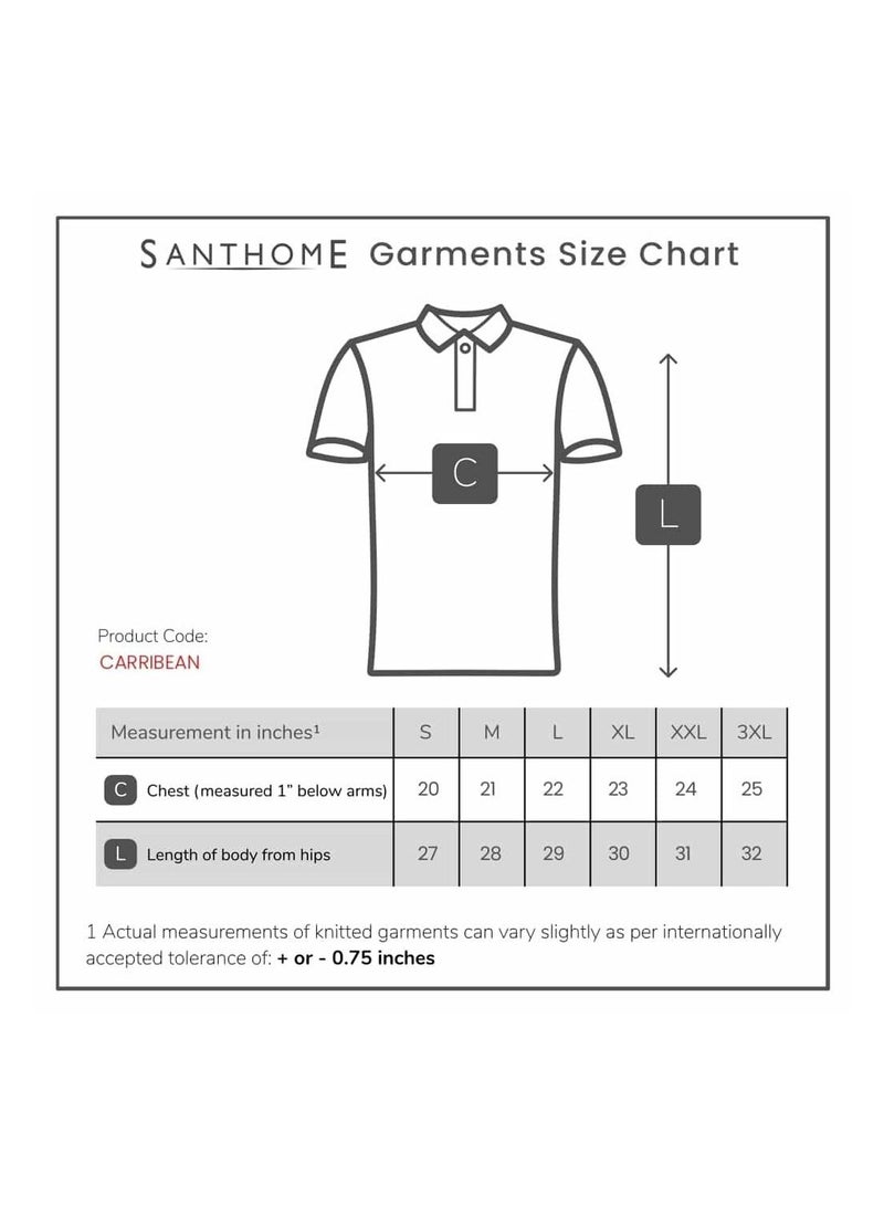 SANTHOME Santhome Carribean Dry Fit Polo shirt for Men Polyester - 3XL  - Image 2