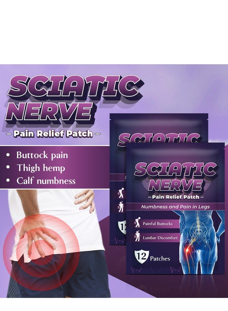 Sumifun Sciatic Nerve Pain Patch, Sciatic Nerve Pain Reducing Patch Elastic Fabric Multifuntcional Release Muscle Patch for Back Buttock 12 Sheets 1 PACK - Image 5
