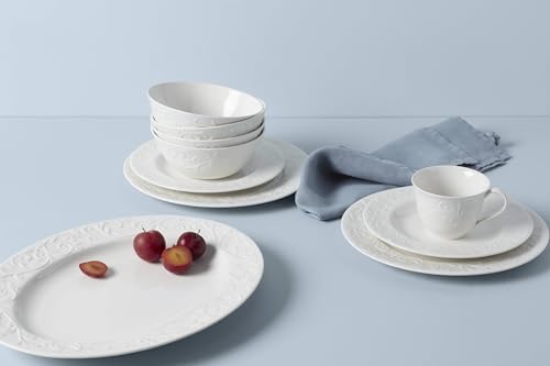 LENOX طبق oval كبير منحوت من لينكس أوبال إنوسنس - أبيض - Image 2