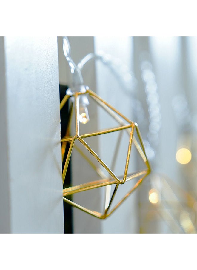 DANUBE HOME Geometric Hexagon Copper Fairy Lights Outdoor Light Lantern Lamp Farmhouse Outdoor Porch Light For Gazebo, Patio, Yard, Garden 4.7 Meter  - Image 2